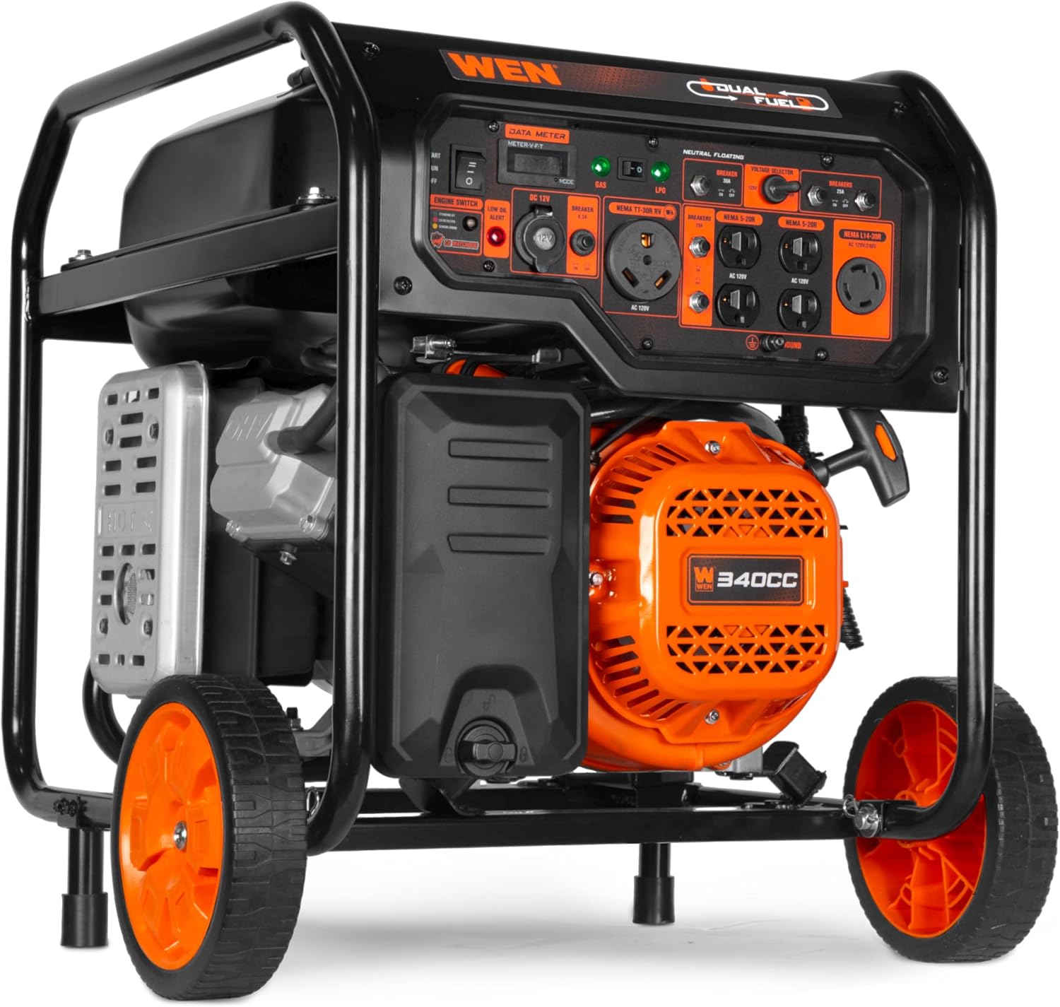 81tNX3O663L._AC_SL1500.jpg WEN DF8000X Dual Fuel Portable Generator - 8000W Gas/7200W Propane with Electric Start & CO Watchdog - DF8000X - Image 1