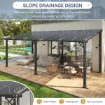 Breezestival 10x20 FT Wall-Mounted Lean to Gazebo - Hardtop Pergola with Aluminum Frame & Polycarbonate Roof for Patio, Backyard & Outdoor Living - Image 6