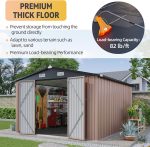 Aoxun Metal Storage Shed - Galvanized Steel Outdoor Shed with Floor, Lockable Doors & Sloped Roof for Garden Tools & Equipment - Image 3