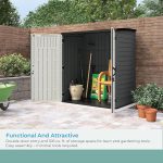 Suncast XL Vertical Storage Shed - 106 Cu Ft Resin Shed with Lockable Doors for Garden Tools, Trash Cans & Push Mowers - Image 5