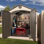 Lifetime 15x8 FT Dual-Entry Outdoor Storage Shed - Steel-Reinforced HDPE Shed with Skylights, Windows & Shelving for Backyard & Garden Storage - Image 8