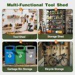 ZEXGONEST 10x12 FT Metal Storage Shed - Heavy Duty Outdoor Shed with Lockable Double Doors, Sloped Roof & Vents for Garden Tools & Equipment - Image 6