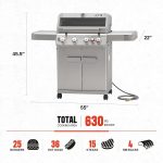 Monument Grills 4+1 Burner Natural Gas Grill - 50,000 BTU with Broil Zone, Knob Lights & 630 Sq In Cooking Area - M415BZNG - Image 2