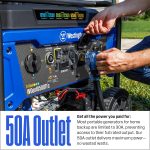 Westinghouse WGen10500TFc Tri-Fuel Portable Generator - 13,500W Gas/12,500W Propane/10,000W NG with Remote Start & CO Sensor - WGen10500TFc - Image 8
