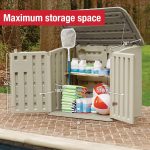 Rubbermaid Large Horizontal Resin Storage Shed - 5x4 FT Outdoor Shed with Floor, Sliding Doors & UV Protection for Patio Cushions, Garden Tools & Pool Chemicals - Image 4