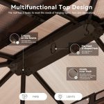 Aoxun 12x10 FT Hardtop Gazebo - Polycarbonate Double Roof with Curtains & Netting for Patio, Backyard & Outdoor Gatherings - Image 9