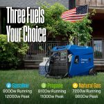 Westinghouse iGen12000TFc Tri-Fuel Portable Inverter Generator - 12,000W Peak/9,000W Running with Remote Start & CO Sensor - iGen12000TFc - Image 8