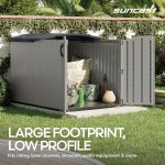 Suncast Horizontal Storage Shed - 98 cu ft Resin Shed with Sliding Lid & Lockable Doors for Bikes, Mowers & Patio Furniture - Image 6
