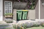 Suncast 5.9 x 3.7 FT Horizontal Storage Shed - Resin Outdoor Stow-Away Cabinet with Hinged Lid for Trash Cans, Bikes & Garden Tools - Image 3