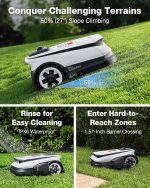 ECOVACS GOAT A2000 LiDAR PRO Robot Lawn Mower - Dual LiDAR Navigation with Built-In Trimmer for 1/2 Acre - A2000 LiDAR PRO - Image 7