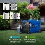 Westinghouse iGen12000DFc Dual Fuel Portable Inverter Generator - 12,000W Peak/9,000W Running with Remote Start & CO Sensor - iGen12000DFc - Image 5