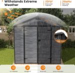 UDPATIO 8x10 FT Outdoor Resin Storage Shed - Plastic Shed with Floor, Lockable Doors & Weatherproof Construction for Garden Tools, Bikes & Lawn Equipment - Image 3