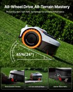NAVIMOW i210 AWD Robot Lawn Mower - All-Wheel Drive for 45% Slopes, Wire-Free RTK+Vision for 0.25 Acre - i210 AWD - Image 2
