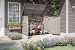 Suncast 5.9 x 3.7 FT Horizontal Storage Shed - Resin Outdoor Stow-Away Cabinet with Hinged Lid for Trash Cans, Bikes & Garden Tools - Image 2