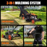 Gasxcel 21" Self-Propelled Gas Lawn Mower with 170cc Engine & 4-in-1 Cutting - WBLM01-7new - Image 4