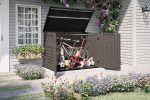 Suncast Horizontal Stow-Away Storage Shed - 70 cu ft Resin Shed with Hinged Lid & Lockable Doors for Trash Cans, Bikes & Yard Tools - Image 3