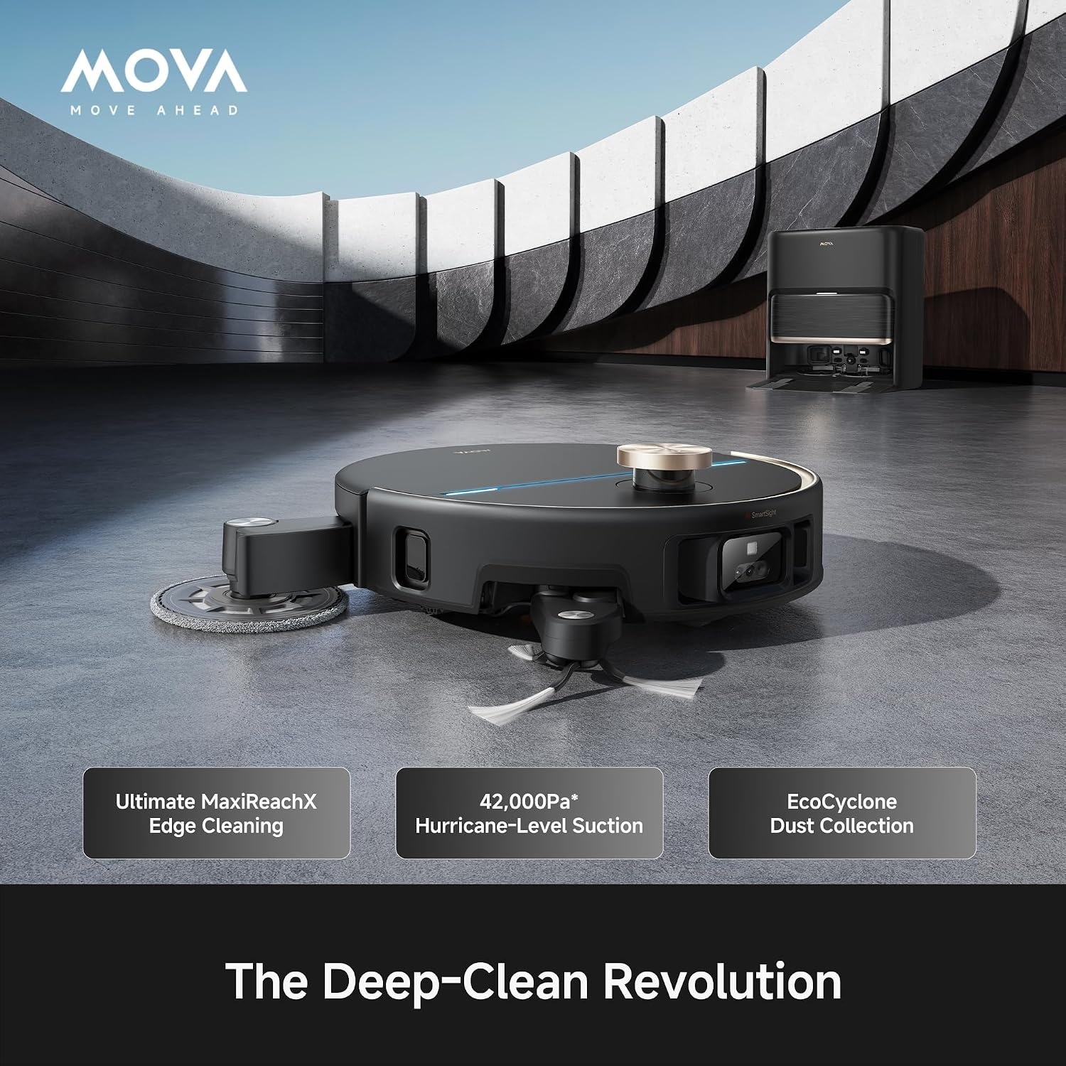 MOVA V70 Ultra Complete Robot Vacuum and Mop - 42,000Pa Suction with Dual MaxiReachX Extension & Bagless Auto-Empty Dock - MOVA V70 Ultra Complete - Image 3