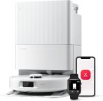 roborock QV 35A Robot Vacuum and Mop Combo - 8000Pa Suction with All-in-One Dock & Anti-Tangle Brushes - White