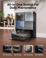 eufy X10 Pro Omni Robot Vacuum and Mop Combo - 8,000Pa Suction with Auto Mop Washing & Self-Emptying Station - T2351 (Black) - Image 2