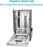 Midea 18 Inch Built-in Dishwasher - 8 Place Settings with Stainless Steel Tub, Heated Dry & 6 Wash Programs - MDF18A1AST - Image 8