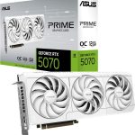 ASUS Prime GeForce RTX 5070 White OC Edition Graphics Card - 12GB GDDR7 with SFF-Ready Design & Axial-Tech Fans - PRIME-RTX5070-O12G-WHITE