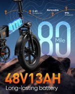 URLIFE T5 Folding Electric Bike - 1500W Peak Motor with 48V 13Ah Battery & 60-80 Mile Range - T5 - Image 3