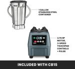 Waring CB15 One-Gallon Commercial Blender - 3.75 HP with Electronic Keypad & Stainless Steel Container - CB15 - Image 3