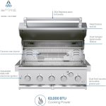 SPIRE 30" Built-in 5 Burner Dual Fuel Grill - All 304 Stainless Steel Body with 750 Sq In Cooking Area & Rear Burner - 740-0788P - Image 3