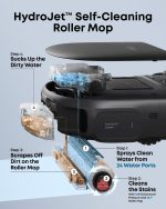 eufy C28 Robot Vacuum and Mop Combo - 15,000 Pa with HydroJet Roller Mop & 75-Day Hands-Free Cleaning - T211A110 - Image 3