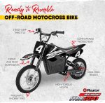 Razor MX650 Dirt Rocket Electric Motocross Bike - 650W Motor with 36V Battery & 17 MPH - MX650 - Image 2