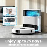 BOTLUXE T30+ Robot Vacuum and Mop Self-Emptying - 12,000Pa Suction with LiDAR Navigation & 75-Day Capacity - T30+ (White) - Image 2