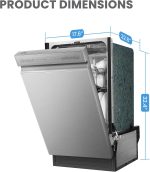 COMFEE' 18 Inch Built-in Dishwasher - 8 Place Settings with Stainless Steel Tub, Heated Dry & Energy Star Certified - CDF18A2BST - Image 2