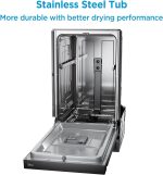 Midea 18 Inch Built-in Dishwasher - 8 Place Settings with Stainless Steel Tub, Heated Dry & 6 Wash Programs - MDF18A1ABB - Image 8