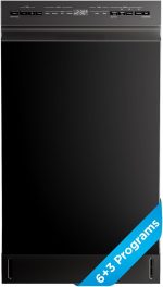 Midea 18 Inch Built-in Dishwasher - 8 Place Settings with Stainless Steel Tub, Heated Dry & 6 Wash Programs - MDF18A1ABB