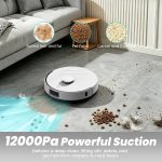 BOTLUXE T30+ Robot Vacuum and Mop Self-Emptying - 12,000Pa Suction with LiDAR Navigation & 75-Day Capacity - T30+ (White) - Image 3
