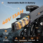 Jasion X-Hunter Folding Electric Bike - 1400W Peak Motor with 48V 13Ah Battery & 70 Mile Range - X-Hunter - Image 4
