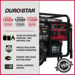 DuroStar DS13000MXT Tri-Fuel Portable Generator - 13000W Peak with Gas, Propane & Natural Gas - DS13000MXT - Image 5