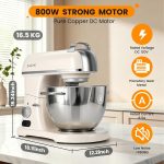 ZACME 8.4QT Commercial Stand Mixer - 800W with 11 Speeds, Tilt Head & NSF/ANSI 8-2023 Certified - ZM-KM76A05 - Image 6
