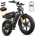 TS TST GRP LLC R9 Electric Bike - 1500W Peak Motor with 48V 15Ah Battery & Dual Seats - R9